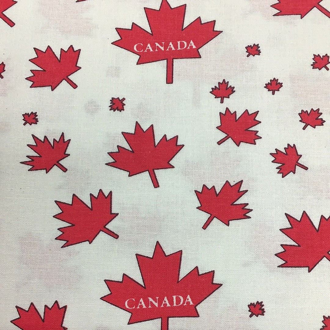 Mook Fabrics-Canada Leaf White #75586