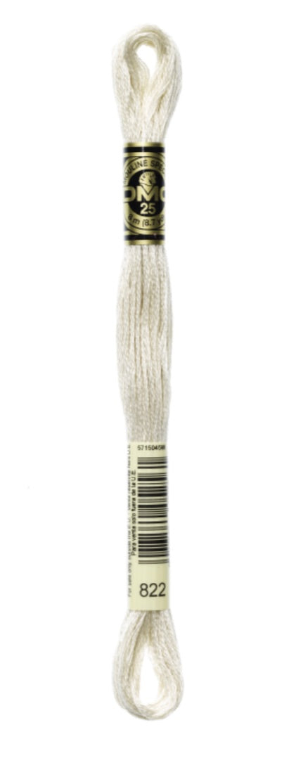 DMC-Six Strand Embroidery Floss-822-8m/8.7y #822