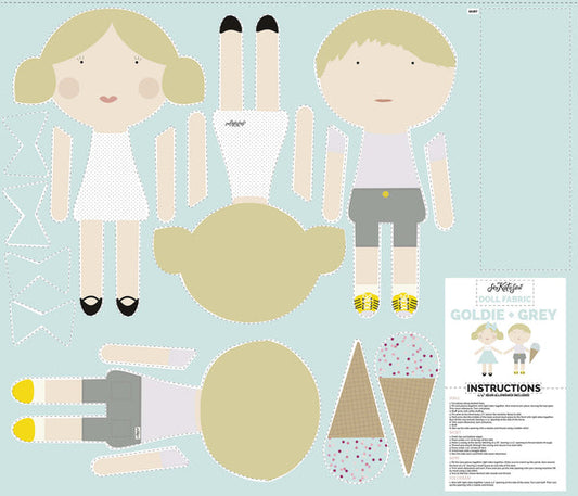 Riley Blake Designs-Doll Fabric-Doll Panel