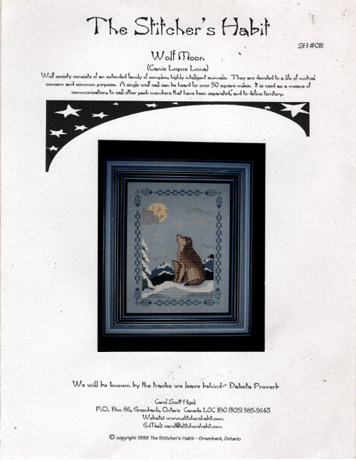 The Stitcher’s Habit-Wolf Moon-Cross Stitch Pattern #SH-019