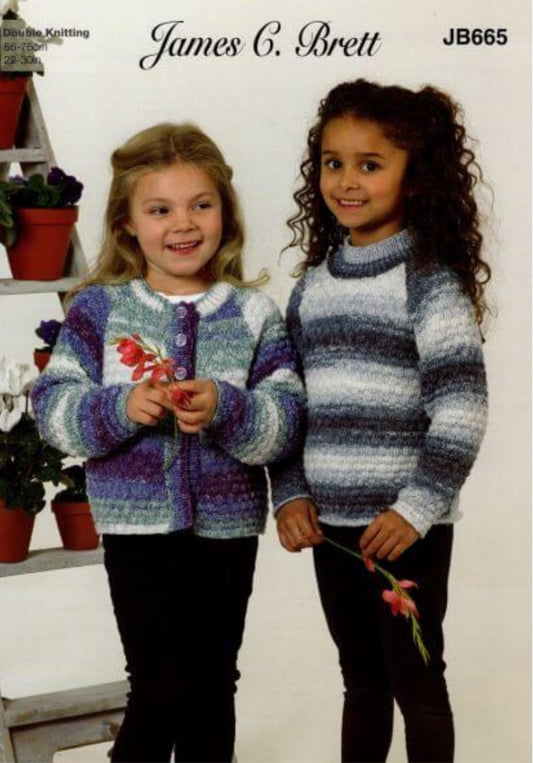 James C Brett-Children’s Sweater and Cardigan-Knit Pattern