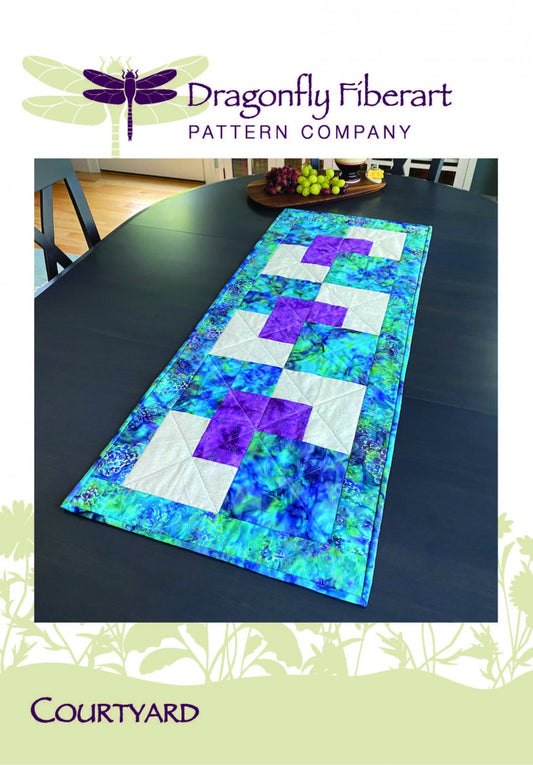 Dragonfly Fiberart-Courtyard-Table Runner-Pattern #DFTR-10