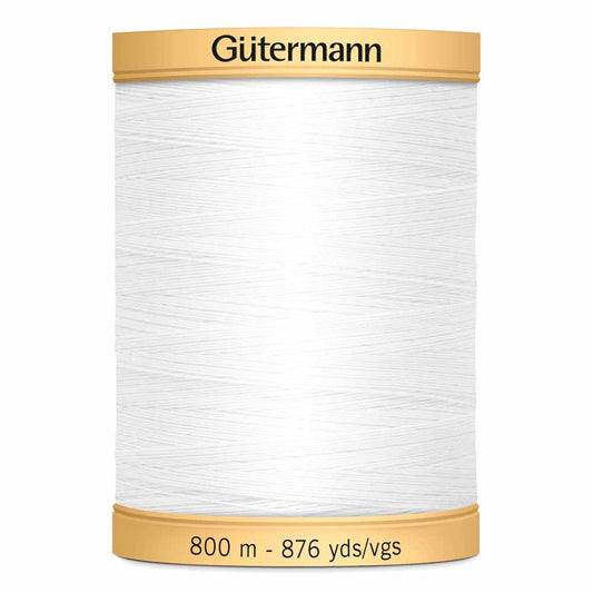 Gütermann-100% Cotton Thread-800m/876y-White #5709-01