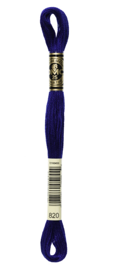 DMC-Six Strand Embroidery Floss-820-8m/8.7y #820