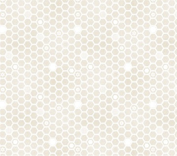 Figo Fabrics-Honey Bloom-White-Hexies #90470-10