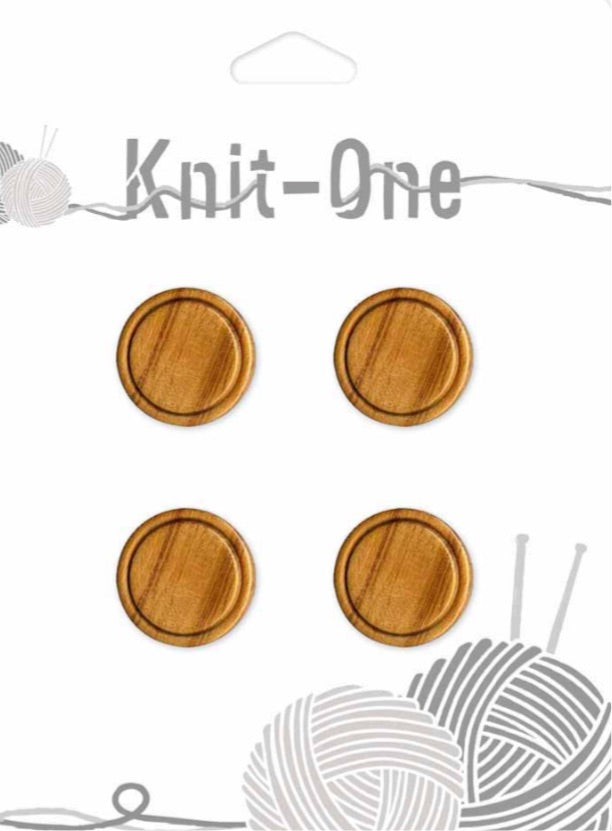 Knit One-Shank Wood Button-18mm (11⁄16″)-Natural-4 Count #9530190