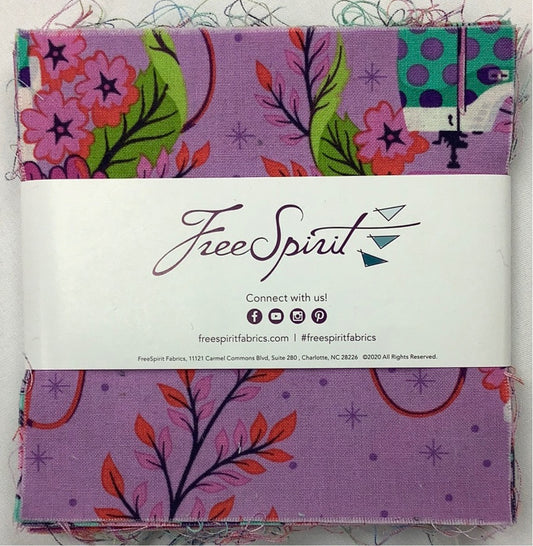 Free Spirit-Tula Pink-Homemade-Charm Pack-42 Squares-5” Squares #FB6CPTP.HOMEMADE