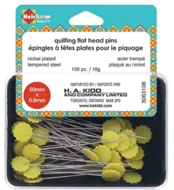 Heirloom Quality-Quilting Flat Head Pins-Nickel Plated (100 pc) #3063108