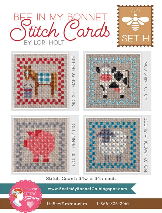 It’s Sew Emma Patterns-Lori Holt of Bee in my Bonnet-Stitch Cards Set H-Pattern