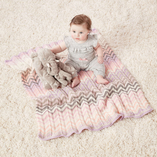 Yarnspirations - Caron Shaded Chevrons Knit Baby Blanket Knit Pattern