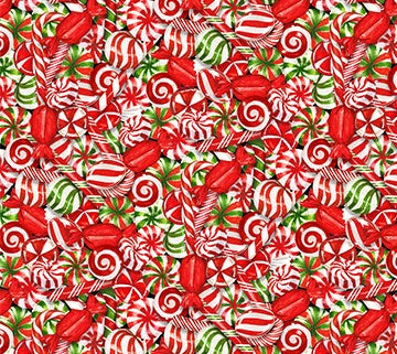 Northcott - Peppermint Candy - Red Multi