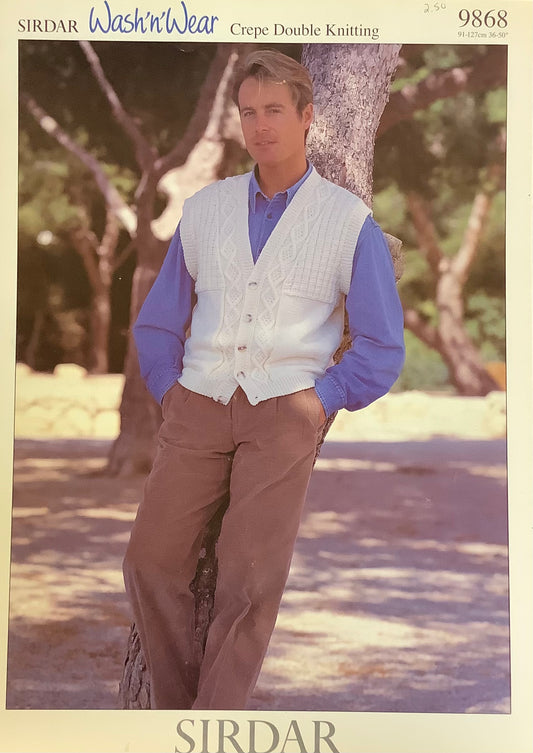 Sirdar - Wash N’ Wear Waistcoat Knit Pattern