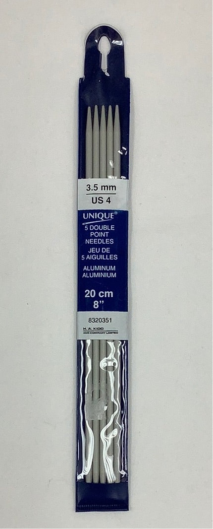 Unique-5 Double Point Needle-3.5mm (US-4)-Aluminum-8” (20cm) #8320351