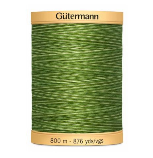 Gütermann-100% Cotton Variegated Thread-800m/876y-Foliage Green