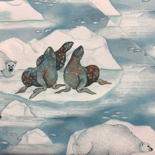Northcott-Arctic Wonders-Blue Multi Ice Field #23420-42