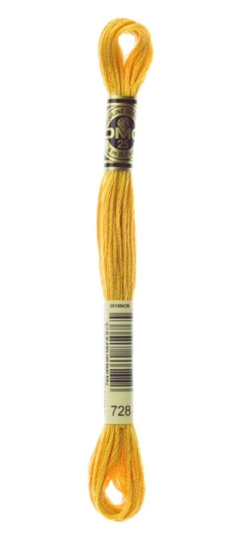 DMC-Six Strand Embroidery Floss-728-8m/8.7y #728