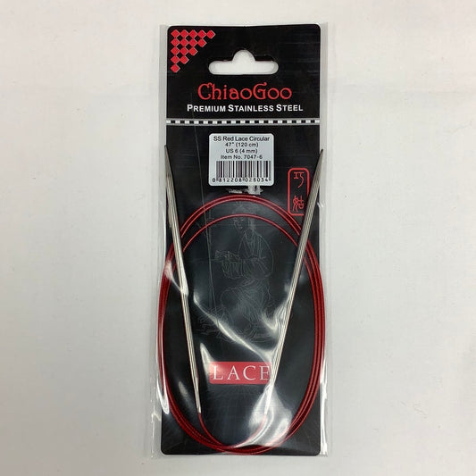 ChiaoGoo-SS Red Lace Circular-4mm (US-6)-47"(120cm)