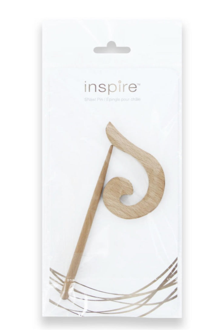 Inspire-Swirl Wood-Shawl Pin