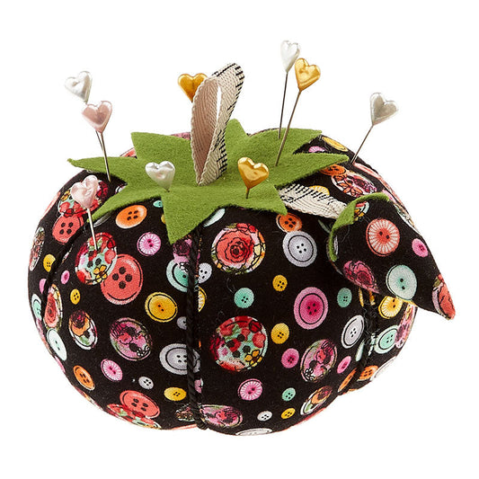 Dritz-Tomato Pin Cushion-Black Button #Z00697-221