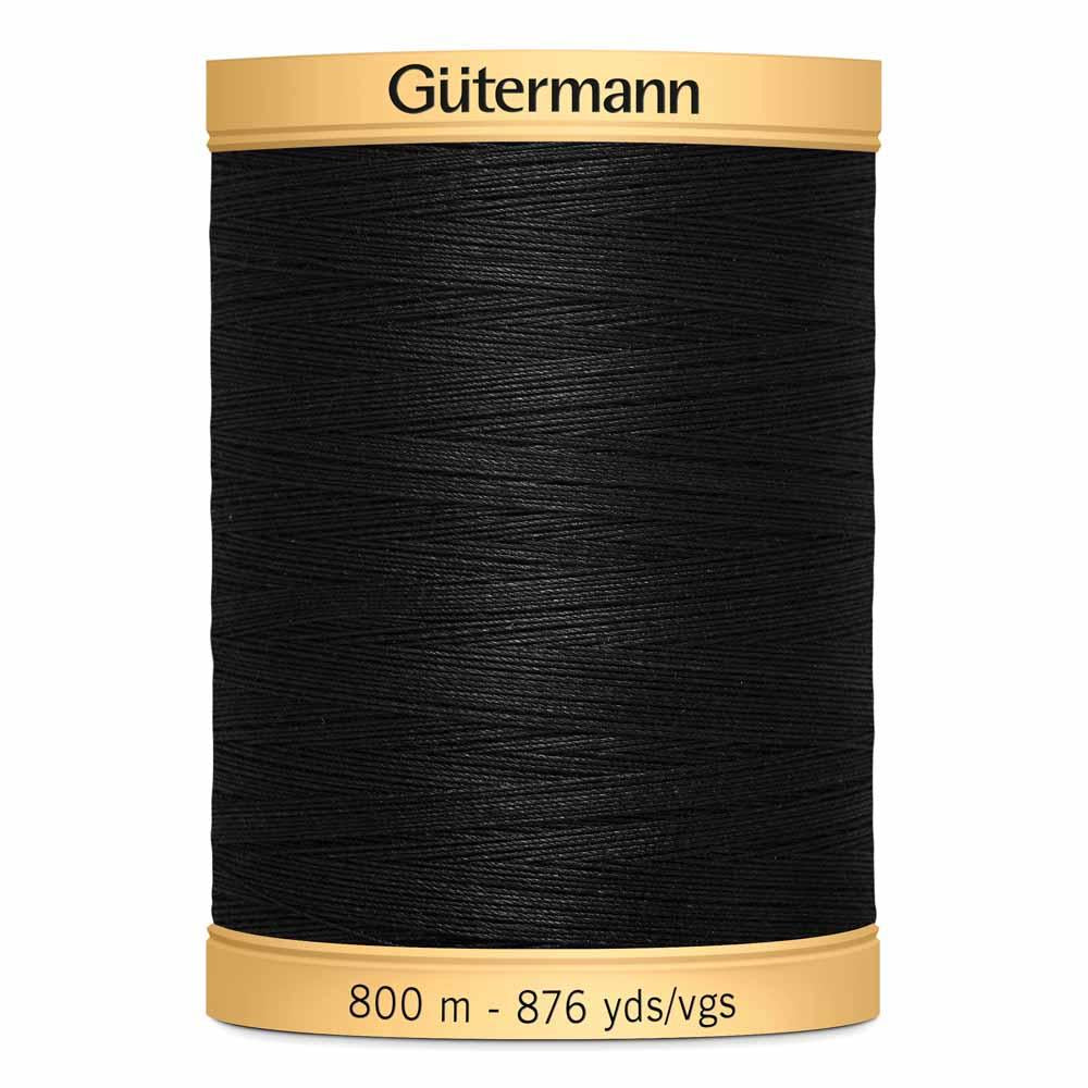 Gütermann-100% Cotton Thread-800m/876y-Black #5201-01