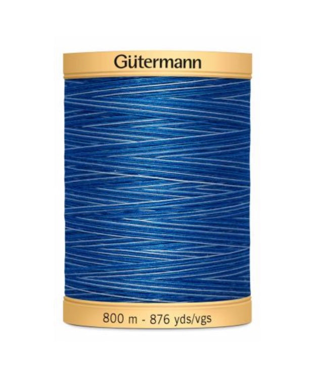 Gütermann-100% Cotton Variegated Thread-800m/876y-Deep Evening Sky