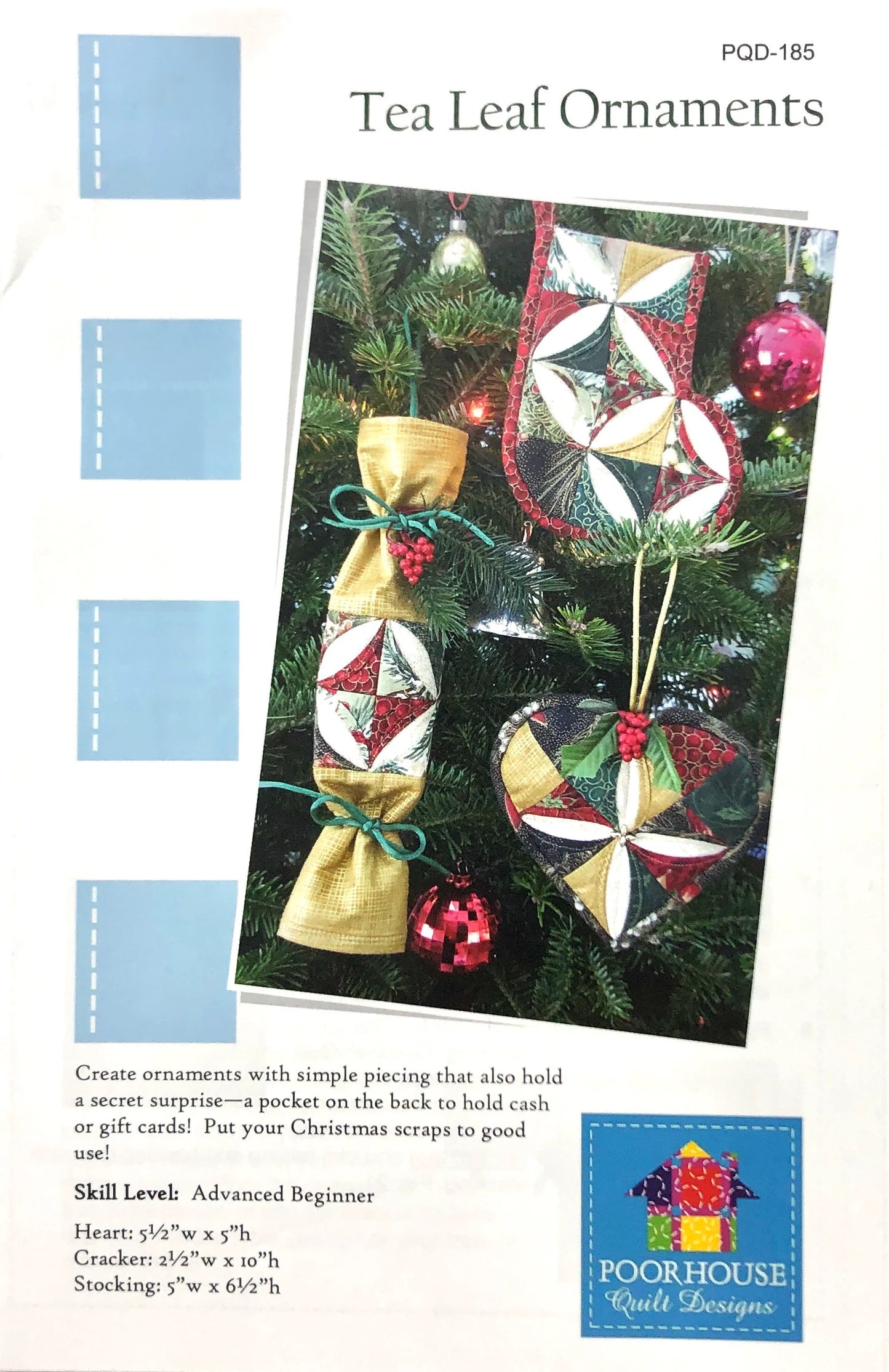 Poor House Quilt Designs - Tea Leaf Ornaments Pattern