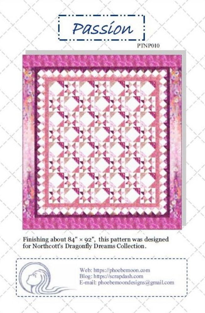 Phoebe Moon Designs-Passion-Quilt Pattern #PTNP010