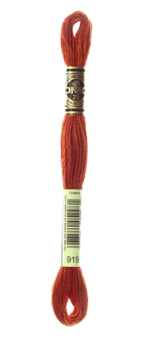 DMC-Six Strand Embroidery Floss-919-8m/8.7y #919