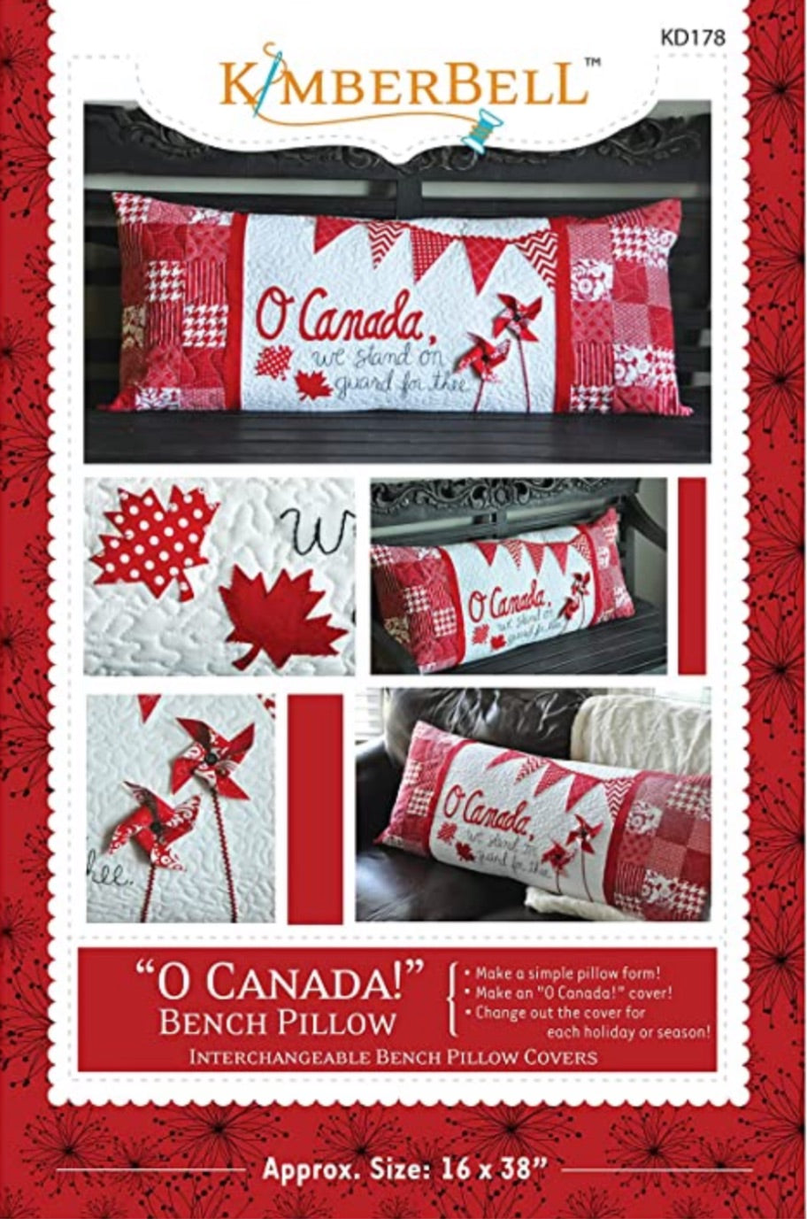 Kimberbell-“O Canada” Bench Pillow-Pattern #KD178