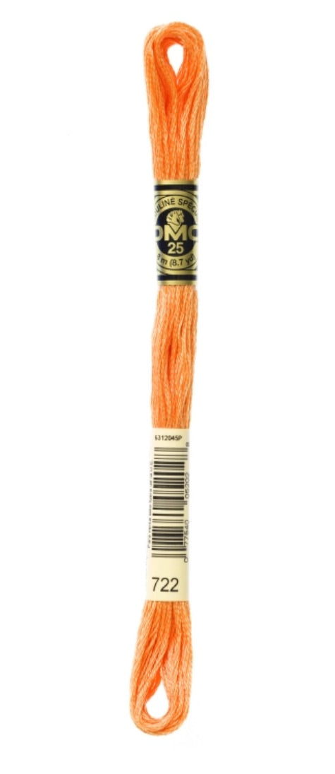 DMC-Six Strand Embroidery Floss-722-8m/8.7y #722