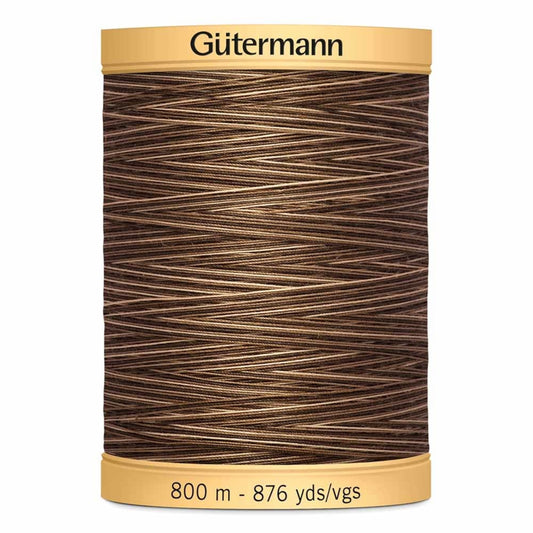 Gütermann-100% Cotton Variegated Thread-800m/876y-Brown Sugar & Cinnamon