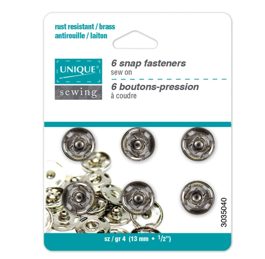 Unique Sewing-6 Snap Fasteners-Sew On