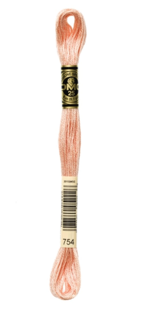 DMC-Six Strand Embroidery Floss-754-8m/8.7y #754