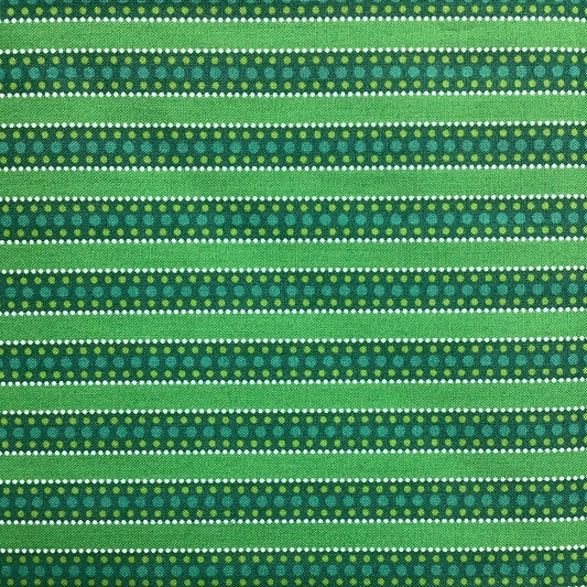 Northcott - Patrick Lose - Celebrations - Green Dotted Stripe