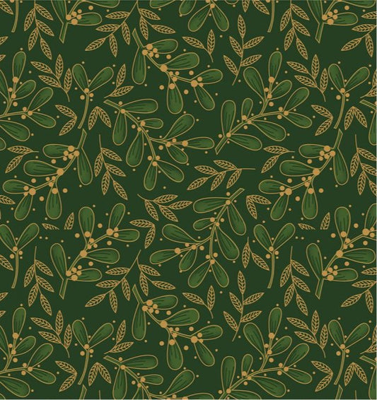 The Craft Cotton Company-Traditional Poinsettia-Mistletoe Green