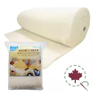 Quilt Source Canada-Nature’s Touch-Polyester Batting-Needle Punched Without Scrim-96” Wide #PELAR96