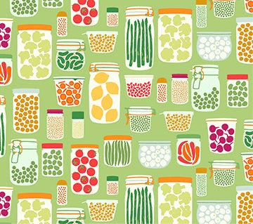 Figo Fabrics-Grow-Green Multi-Jars