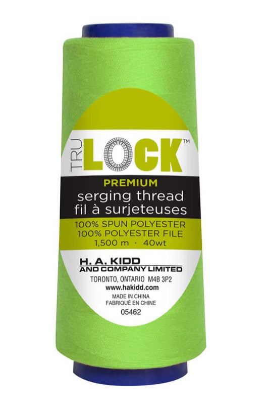 TruLock-Premium Serging Thread-1500m-Bright Lime Green #1005592