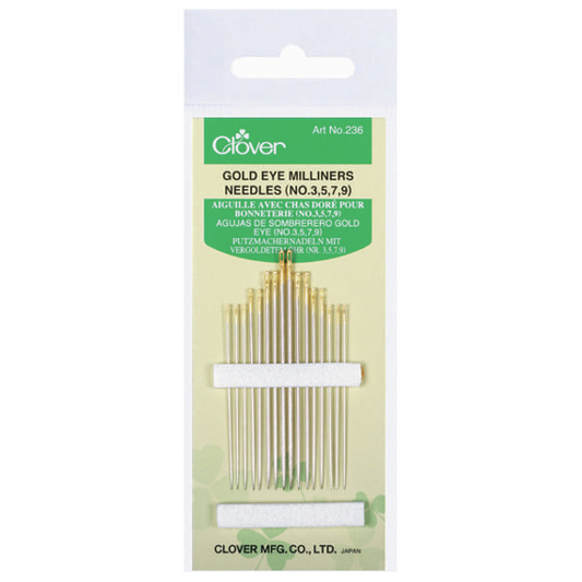 Clover-Gold Eye Milliners Needles #236