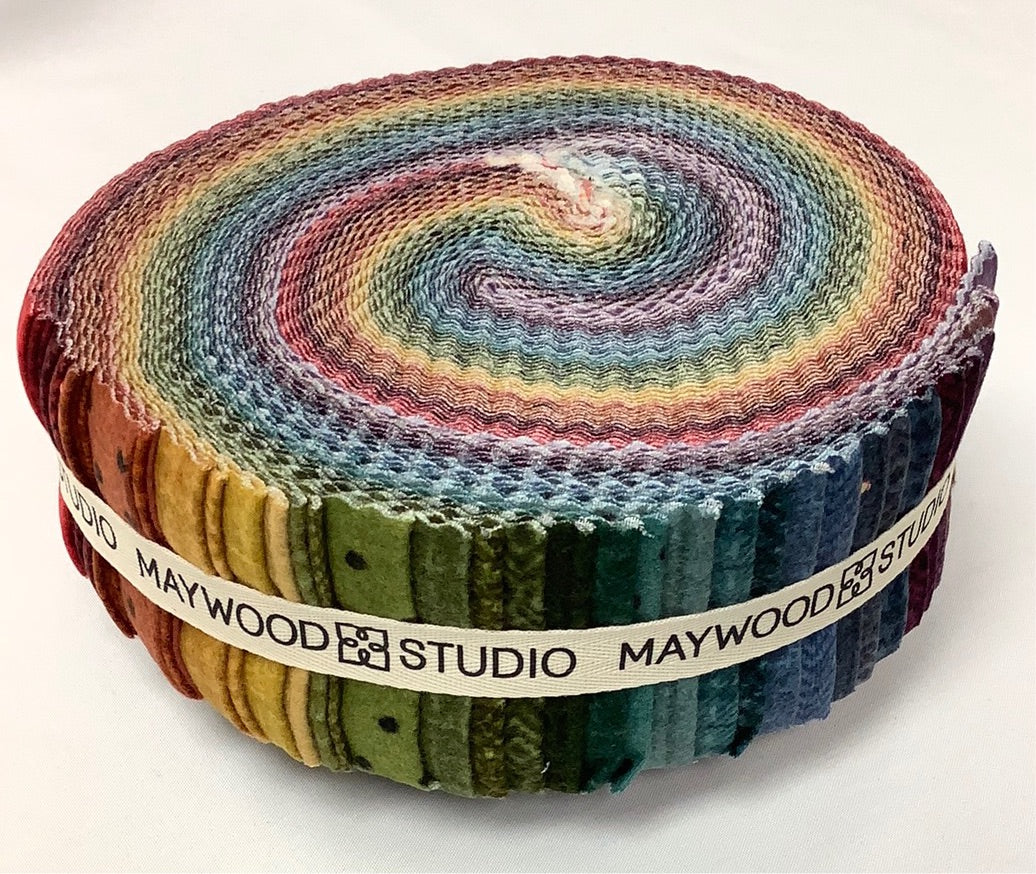 Maywood Studio-Woolies Flannel-Jelly Roll-Colors-40 Strips-2.5” Strips #ST-MASWOF-COL