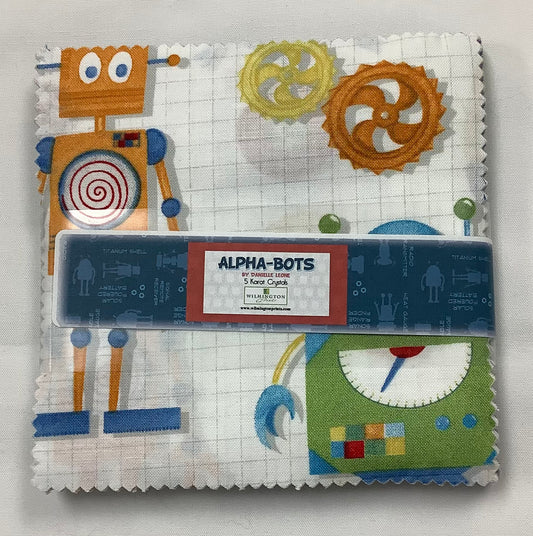 Wilmington Prints-Alpha Bots-Charm Pack-42 Squares-5” Squares