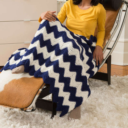 Yarnspirations - Cabin Chic Chevron Throw Crochet Pattern