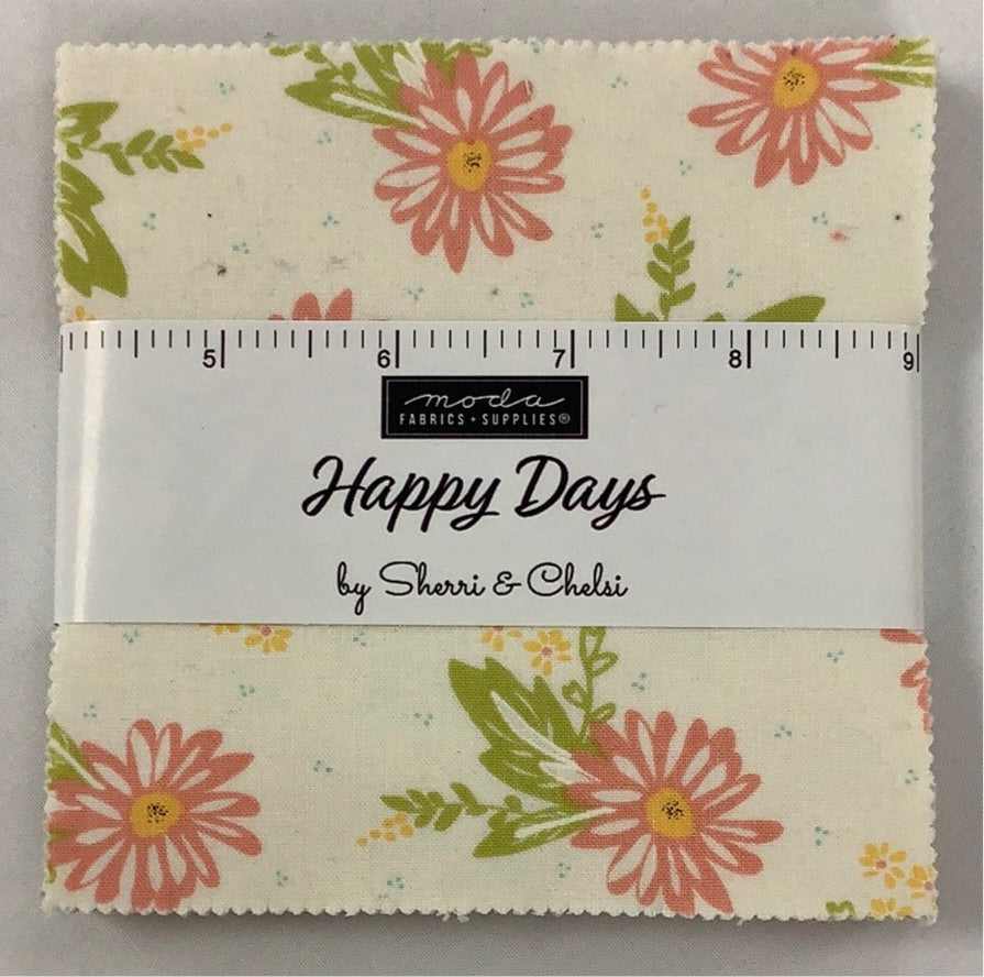 Moda Fabrics-Happy Days-Charm Pack-42 Squares-5” Squares