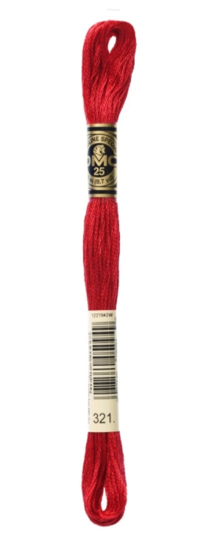 DMC-Six Strand Embroidery Floss-321-8m/8.7y #321