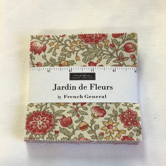 Moda Fabrics-Jardin de Fleurs-Charm Pack-42 Squares-5” Squares #JDF-01