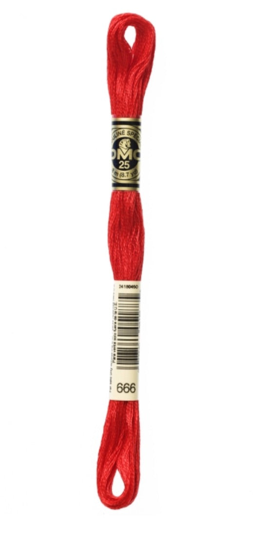 DMC-Six Strand Embroidery Floss-666-8m/8.7y #666