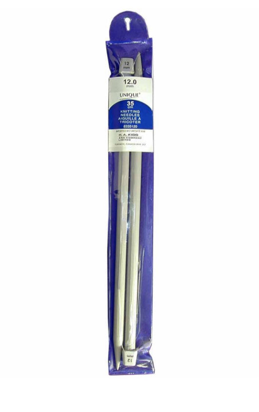 Unique-Single Point Knitting Needles-12.0mm (US-17)-35cm (14”)