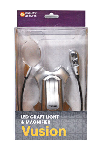 Mighty Bright-LED Craft Light & Magnifier-Vusion #61032-SILVER