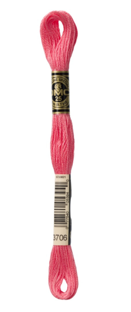 DMC-Six Strand Embroidery Floss-3706-8m/8.7y #3706