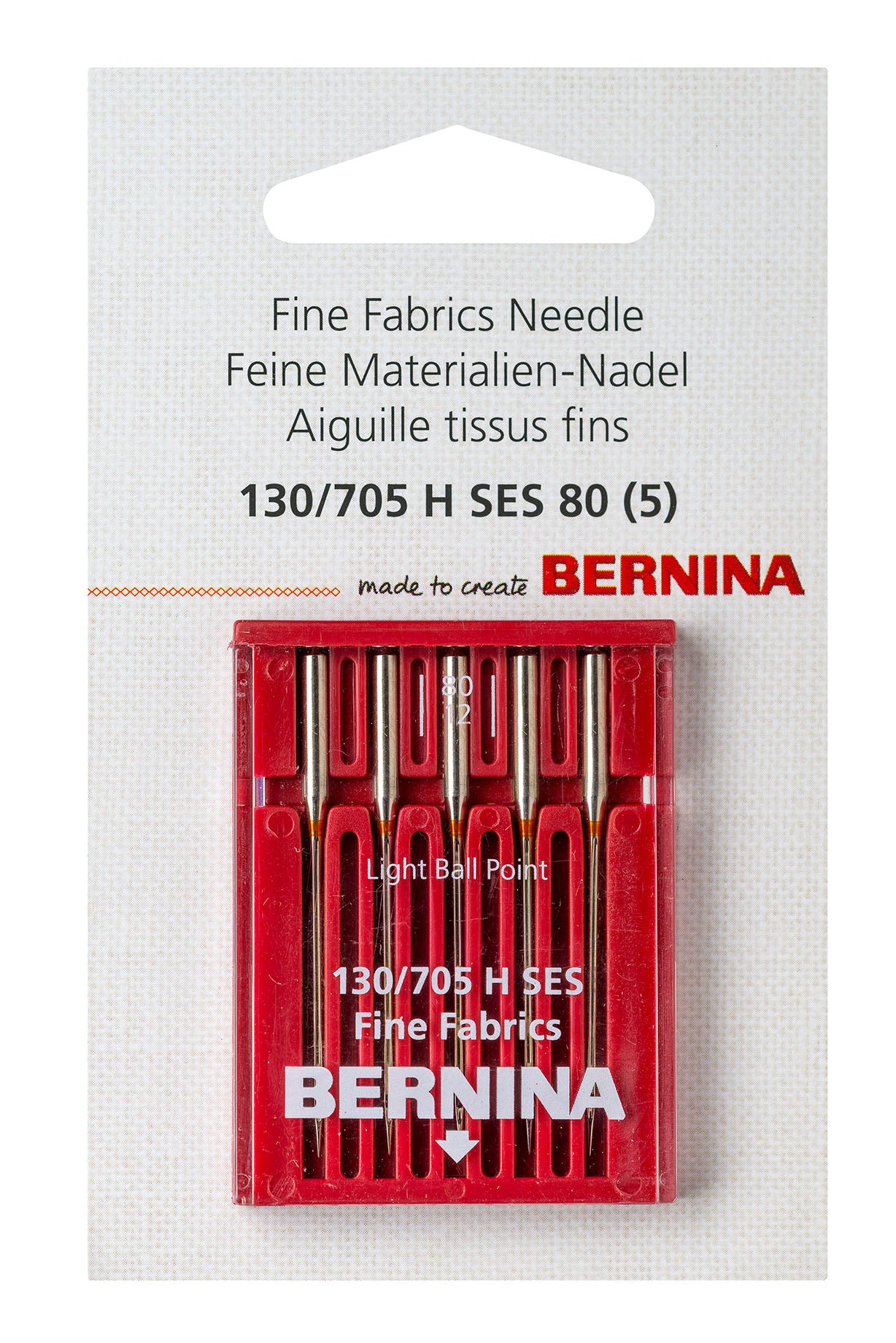 Bernina-Fine Fabrics Needle-130/705 H SES 80 (5) #0768431